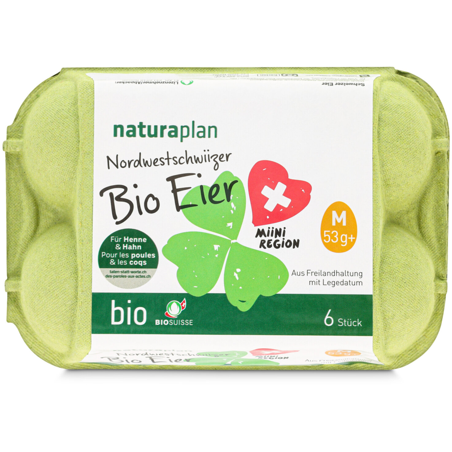 Naturaplan Bio Regio Eier Nordwestschweiz 53+ 6 Stück