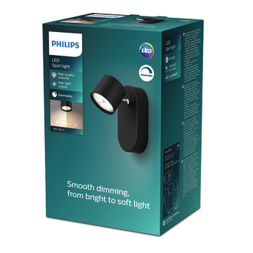 Philips opbouwspot Star zwart