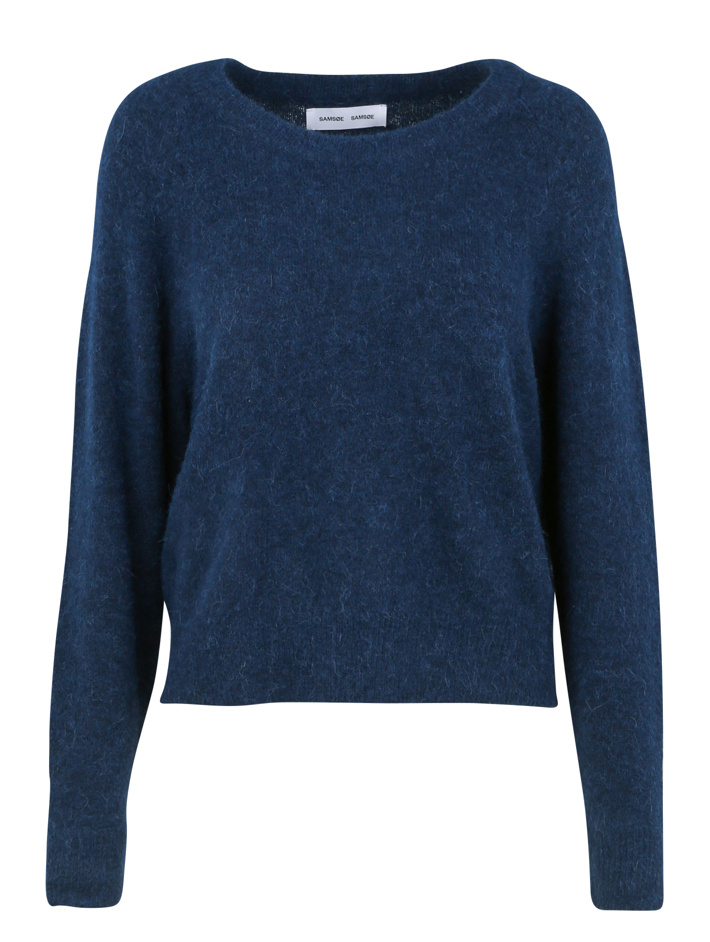 Pull col rond en laine mélangée | Bleu