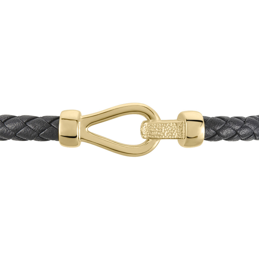 Bracelet Plaqué Or Steve Cuir