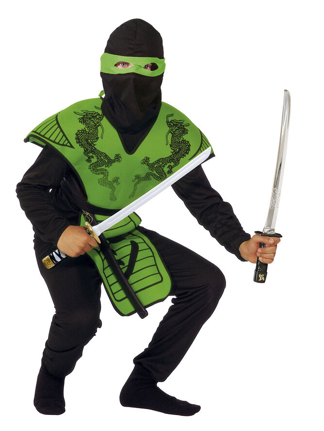 RIO Green Ninja Stofbrynje. bluse, bukser, hætte og maske str. 120
