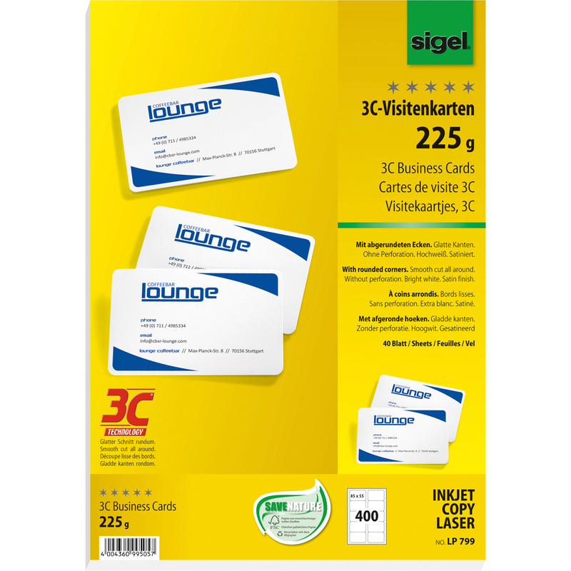 Sigel Visitenkarten, LP799, 85 x 55 mm