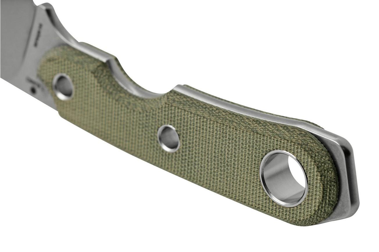 Viper Basic 3 VT4036CG D2 Spear Point Stonewashed, Green Canvas Micarta, vaststaand mes