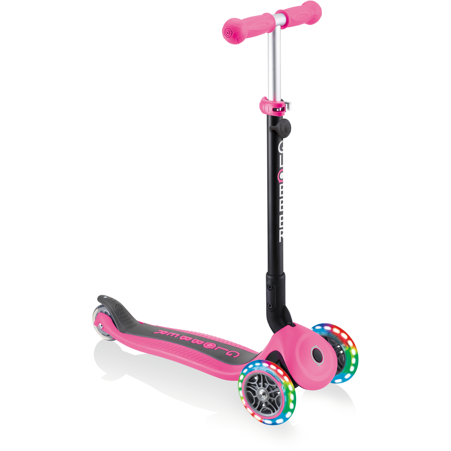 GLOBBER GO-UP FOLDABLE PLUS LIGHTS pink - mit Leuchtrollen