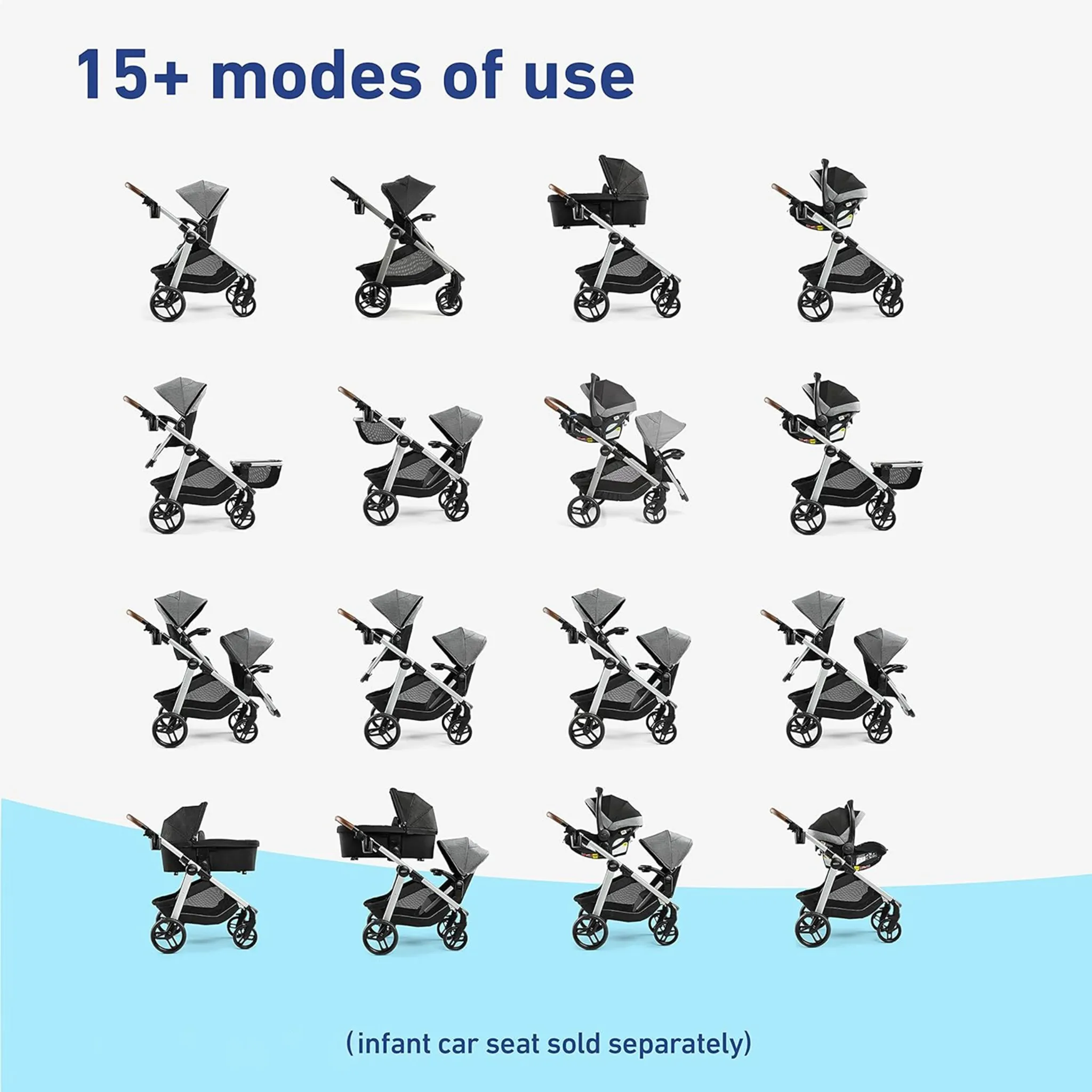 Graco Poussette Double Graco® Modes™ Nest2Grow™ Ren - Second Siège