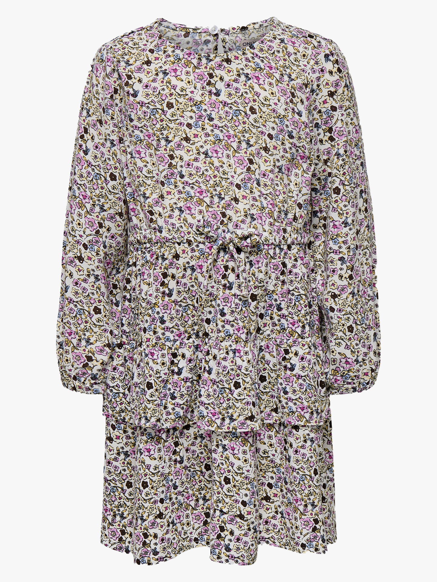 Bella Life Long Sleeve V-Neck Dress All Over Print Woven