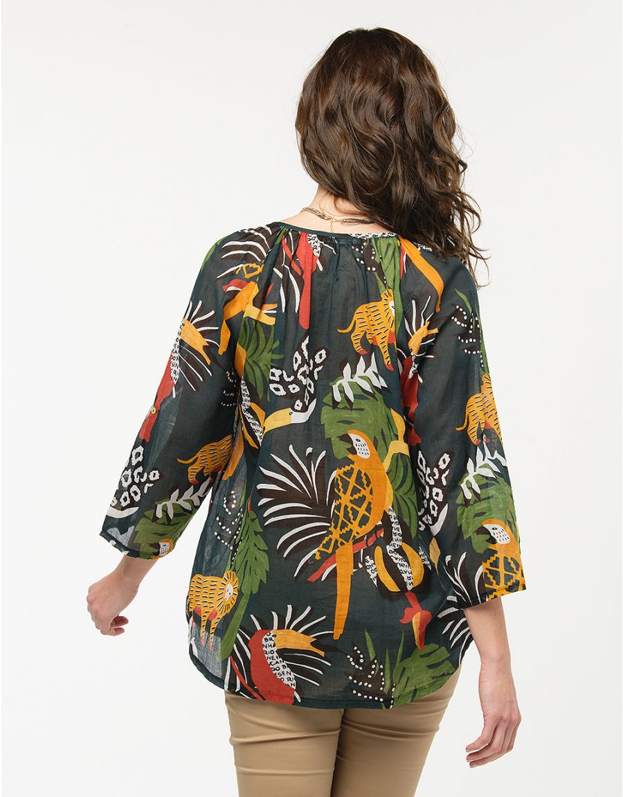 Blouse vert jungle