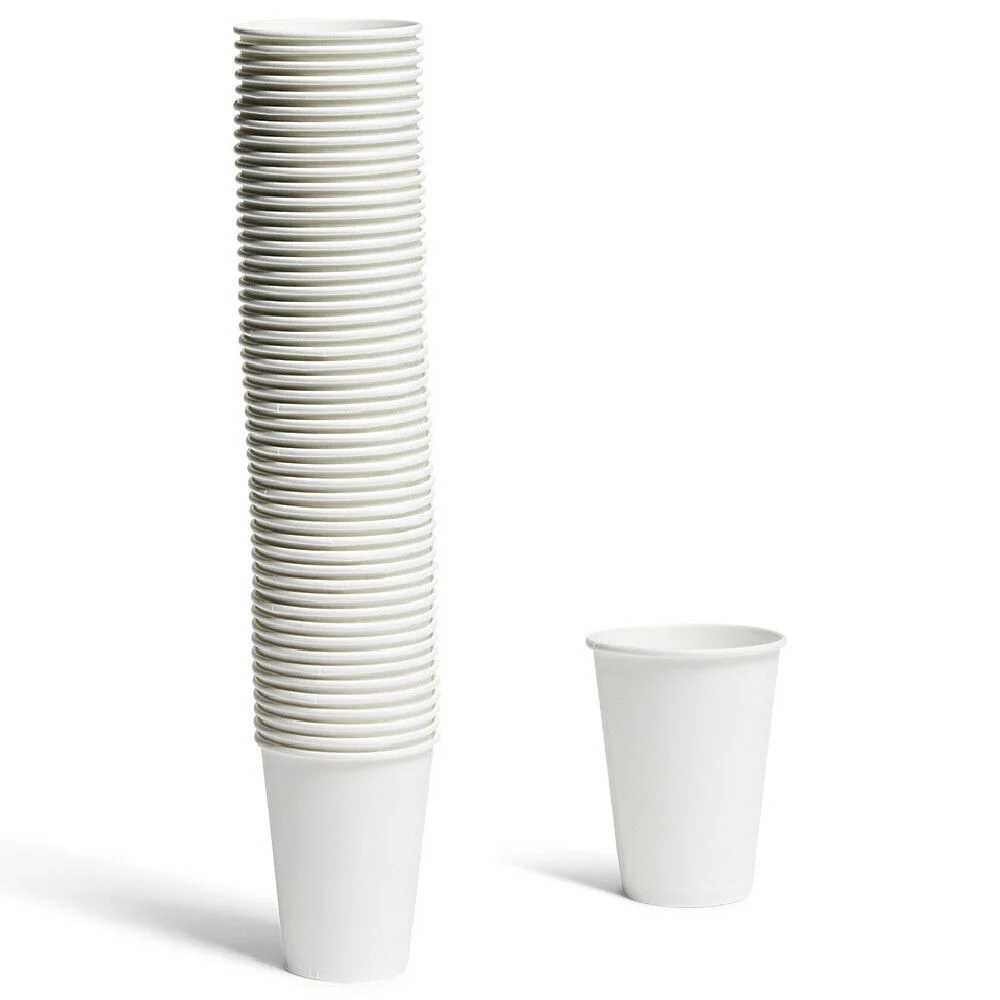 Gobelet jetable en carton uni blanc x50