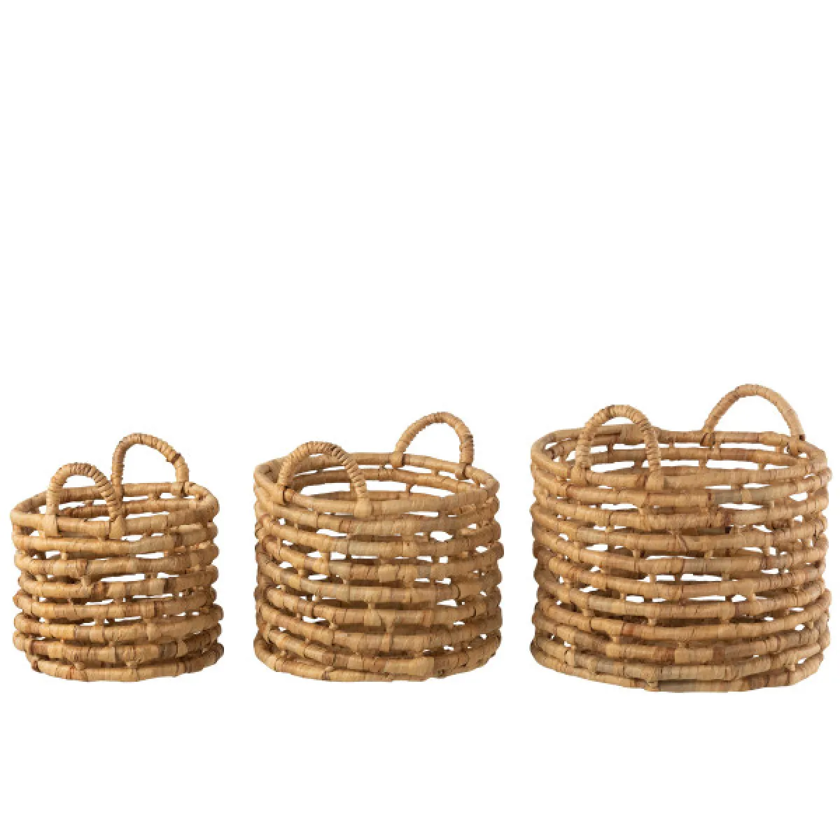 Dansmamaison Set Paniers Ouverts Jacinthe D'Eau Naturel (3)