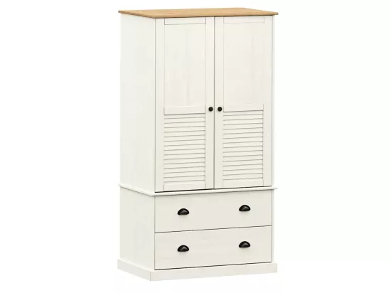 Garde-robe VIGO blanc 90x55x170 cm bois massif de pin
