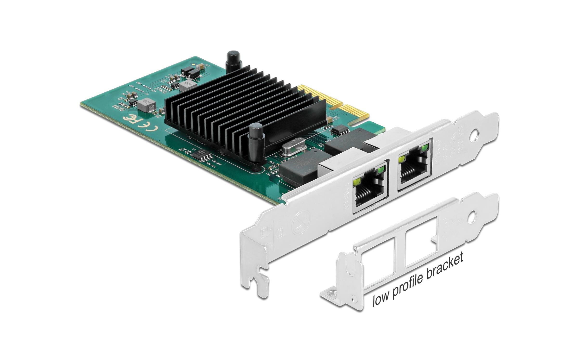 Netzwerkkarte 2x 1Gbps, i82576 PCI-Express x4Delock PCI Express x4 Karte 2x RJ45 Gigabit LAN i82576