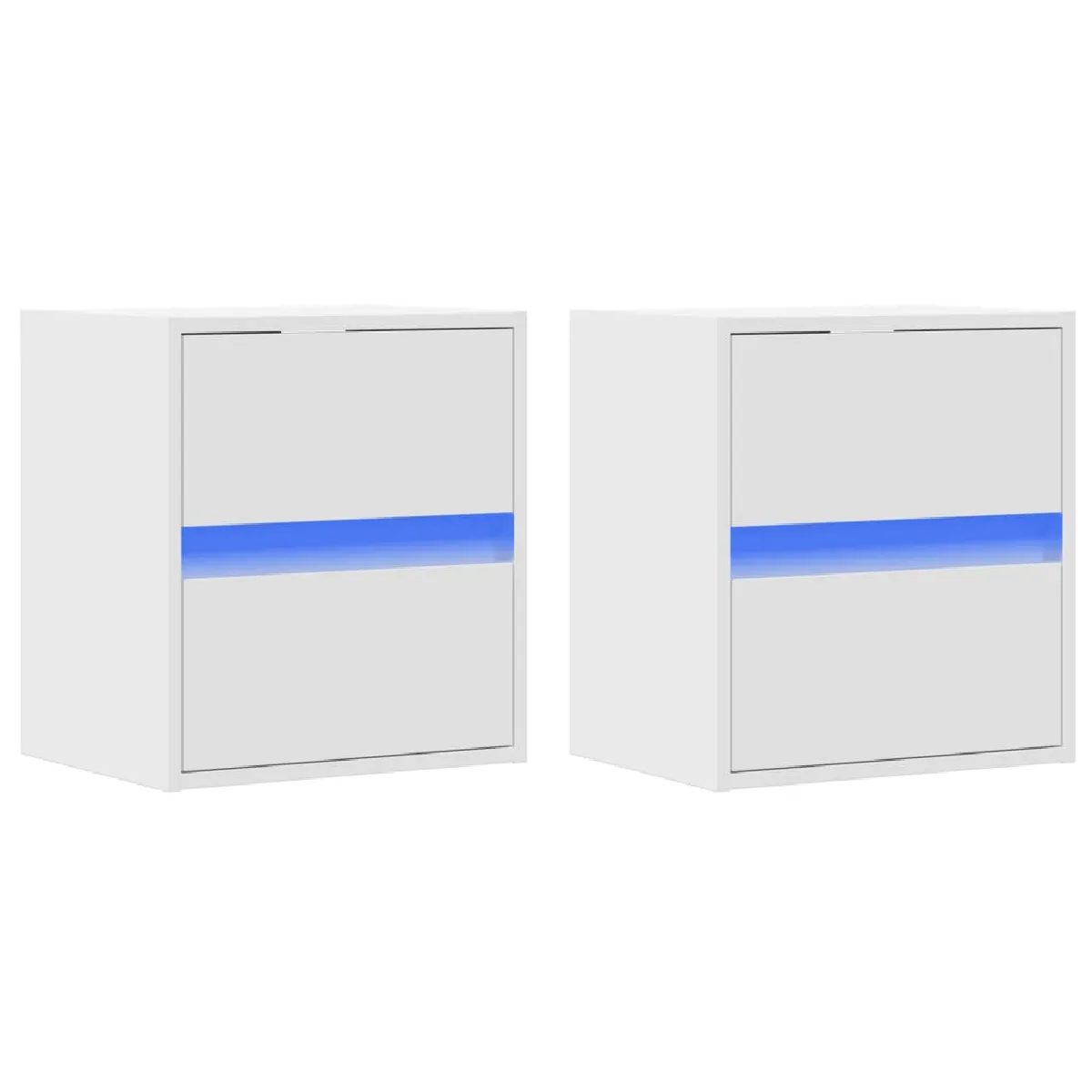 vidaXL Tables de Chevet Murales LED Blanc