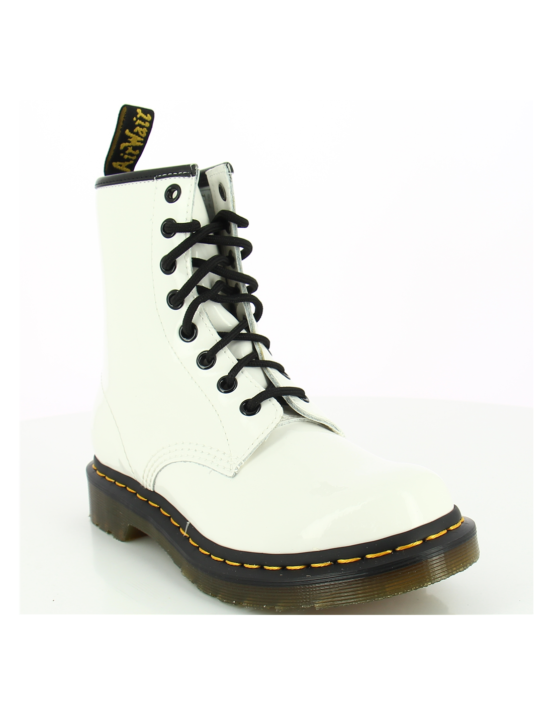 dr martens boots femme 1460 cuir verni blanc