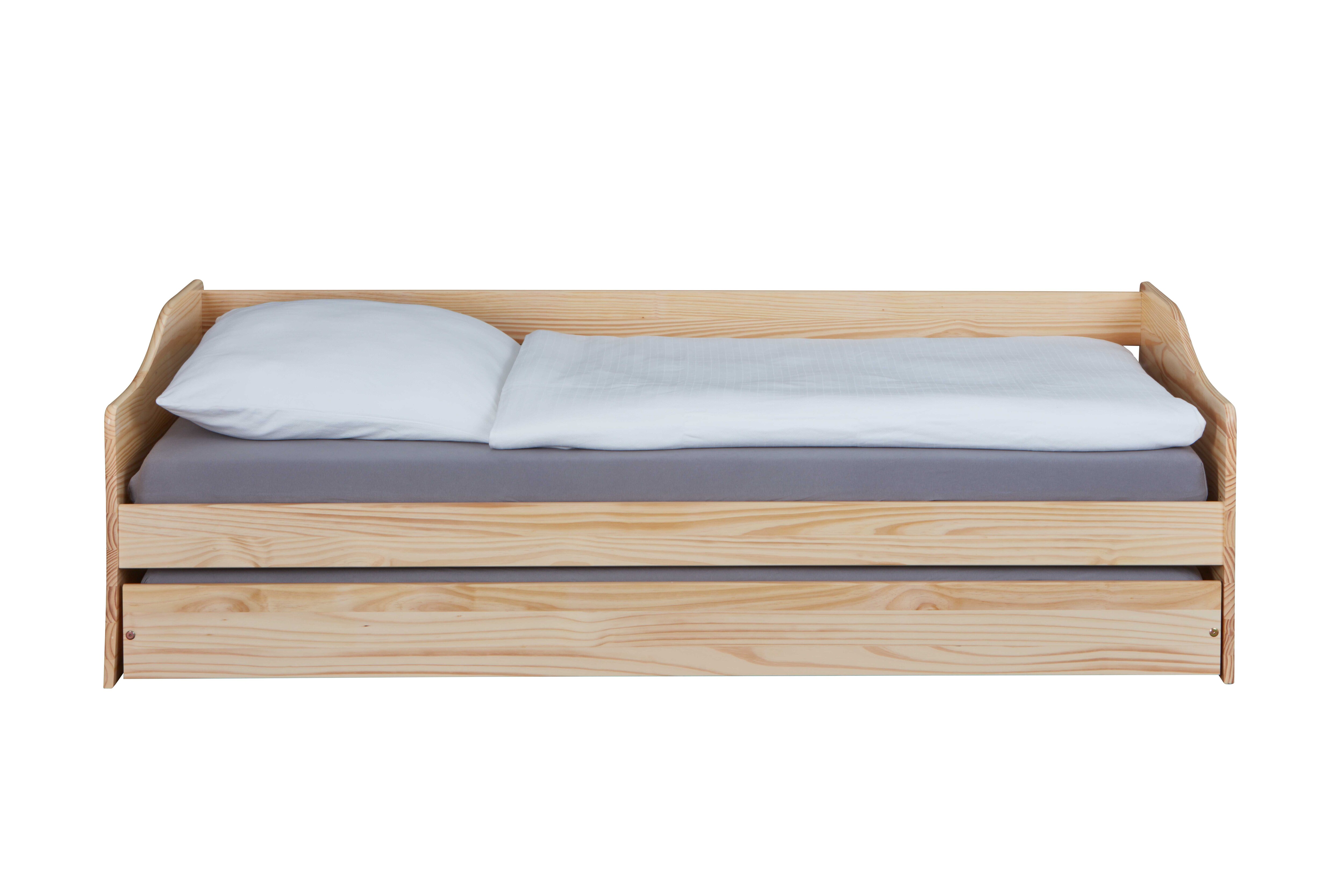 Inter Link Funktionsbett Kinderbett Leonie 90x200 cm inkl. Lattenrost und Ausziehbett - versch. Ausführungen - Farblos