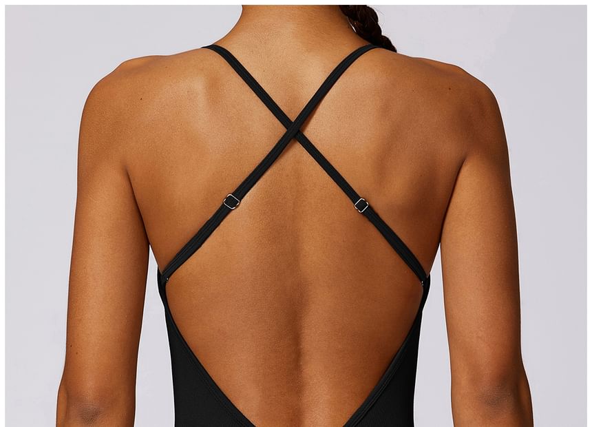 Skinniano - Spaghettibandjes effen open rug sportromper
