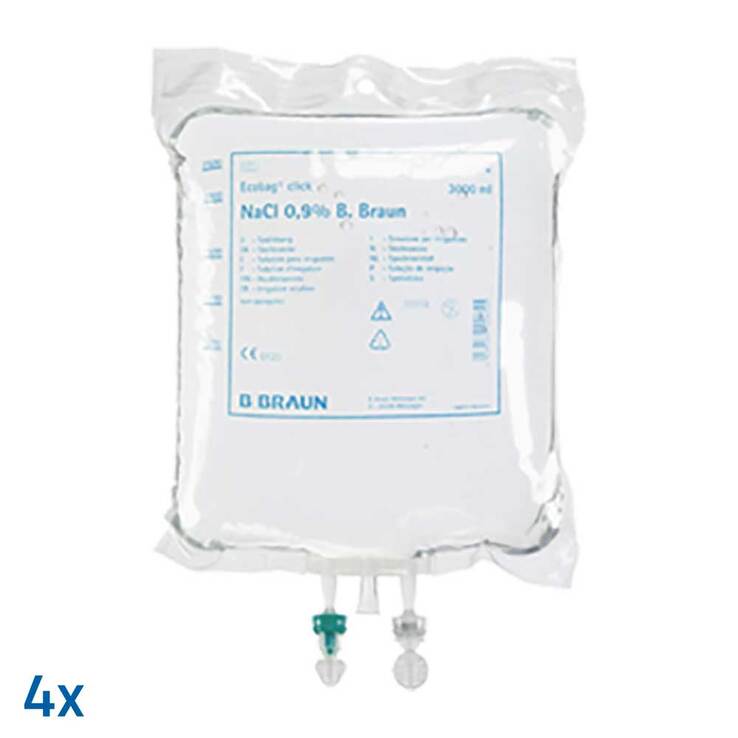 Kochsalzlösung 0,9% B.Braun Spüllösung Ecob.Click, 4X3000 ml