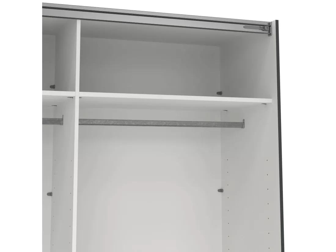 Grande armoire polyvalente Drambaud, Meubles multifonctionnels, Casier à chaussures, Support à chaussures pour armoire, 179x62 h220 cm, Gris