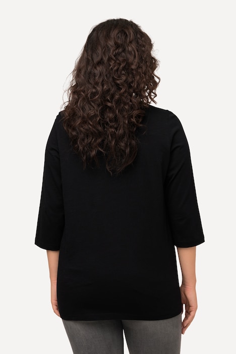 Weihnachts-Shirt, A-Linie, Pailletten, Rundhals, 3/4-Arm