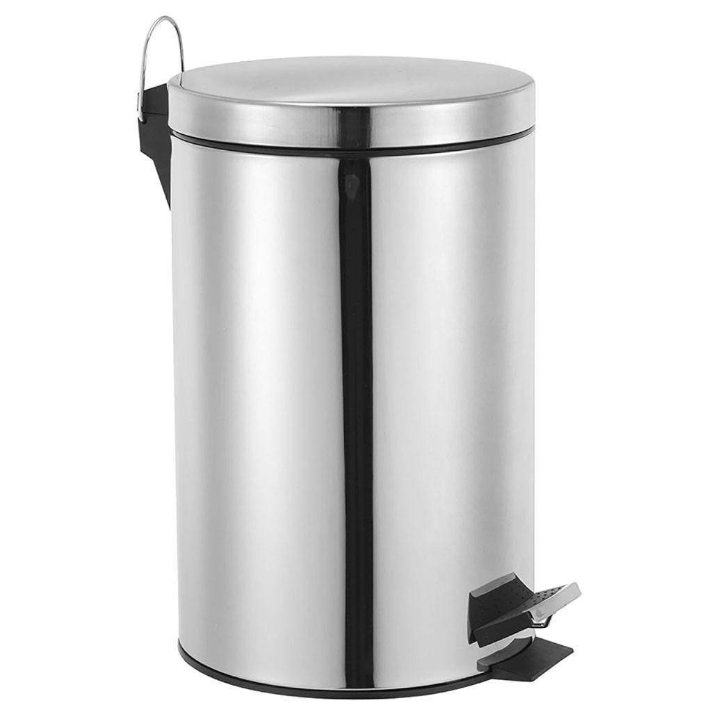 Poubelle à pédale métal frein de chute inox 14L