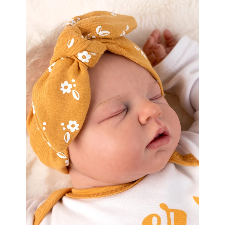 Baby Sweets 3tlg Set Body + Hose + Mütze Lieblingsstücke weiß senfgelb