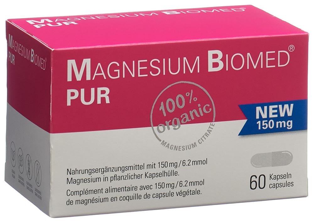 Magnesium Biomed PUR Kaps 150 mg Blist 60 Stk