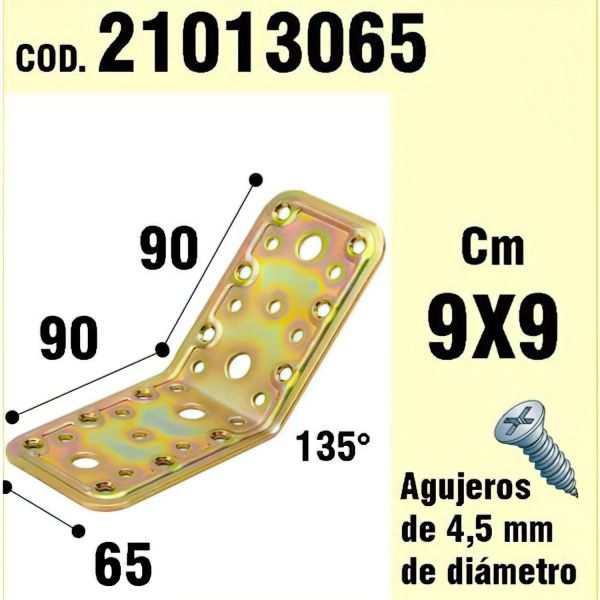 WOLFPACK Soporte para Madeira Ángulo 65x90x90 mm./135° Af 21013065