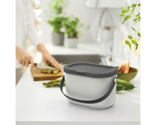 Rotho ALBULA kunststof gft-bak, 3,2 l, wit