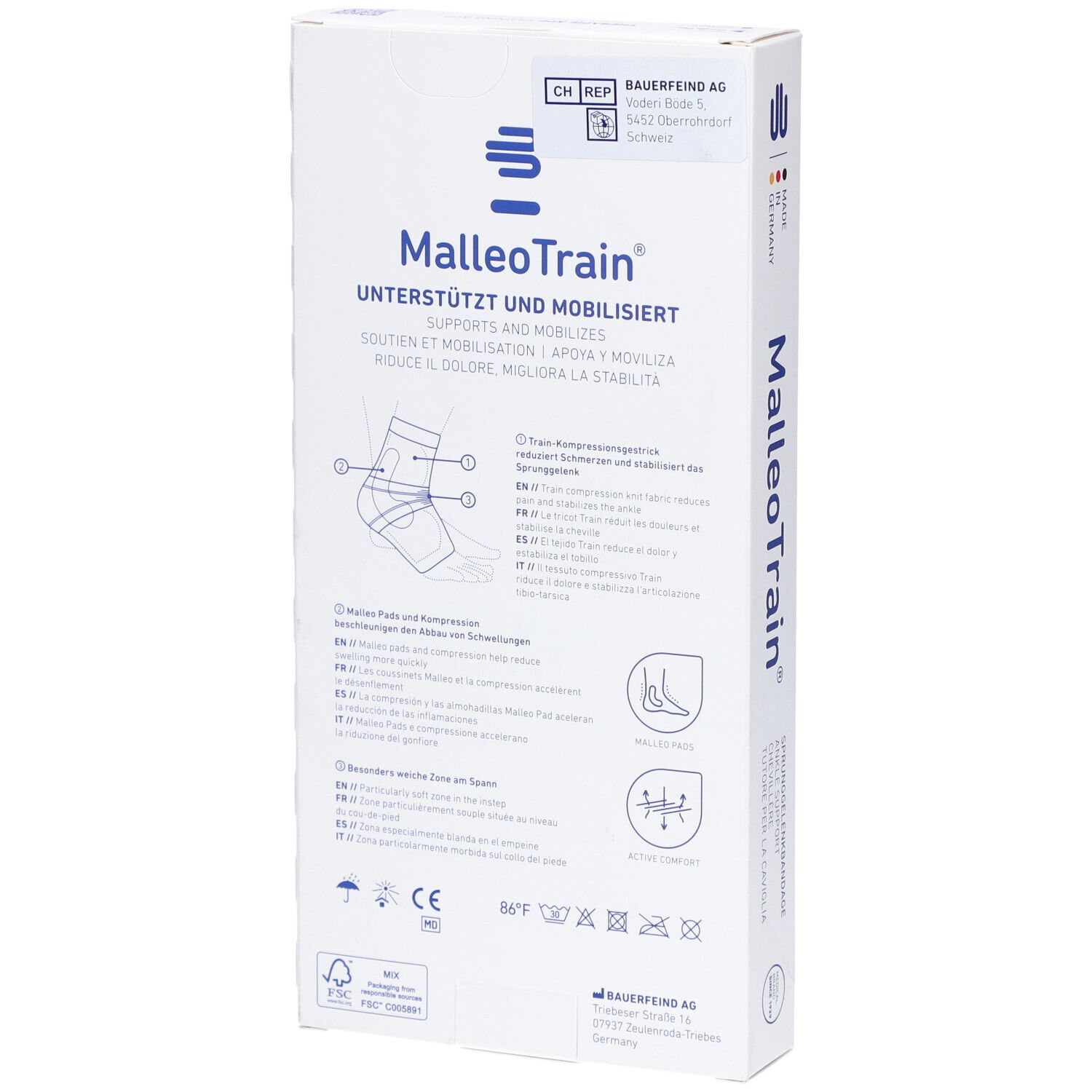 MALLEOTRAIN Sprunggelenkbandage Größe 6 rechts Titanium