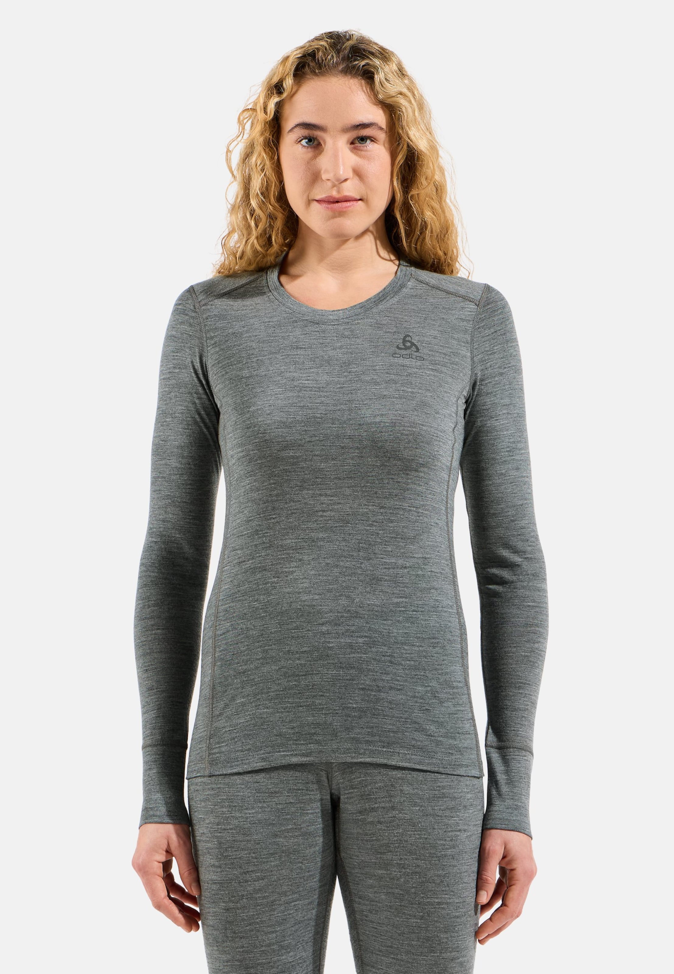 Natural Merino 200 Base Layer Langarmshirt in odlo steel grey melange