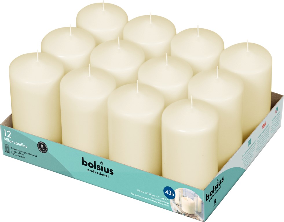 Bolsius Horeca Stompkaarsen 13/7 Ivoor (12 stuks)