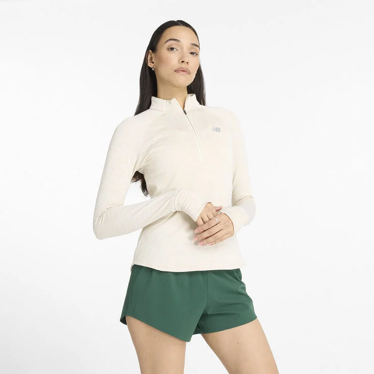 New Balance Athletics Heat Half Zip Træningstrøje Beige