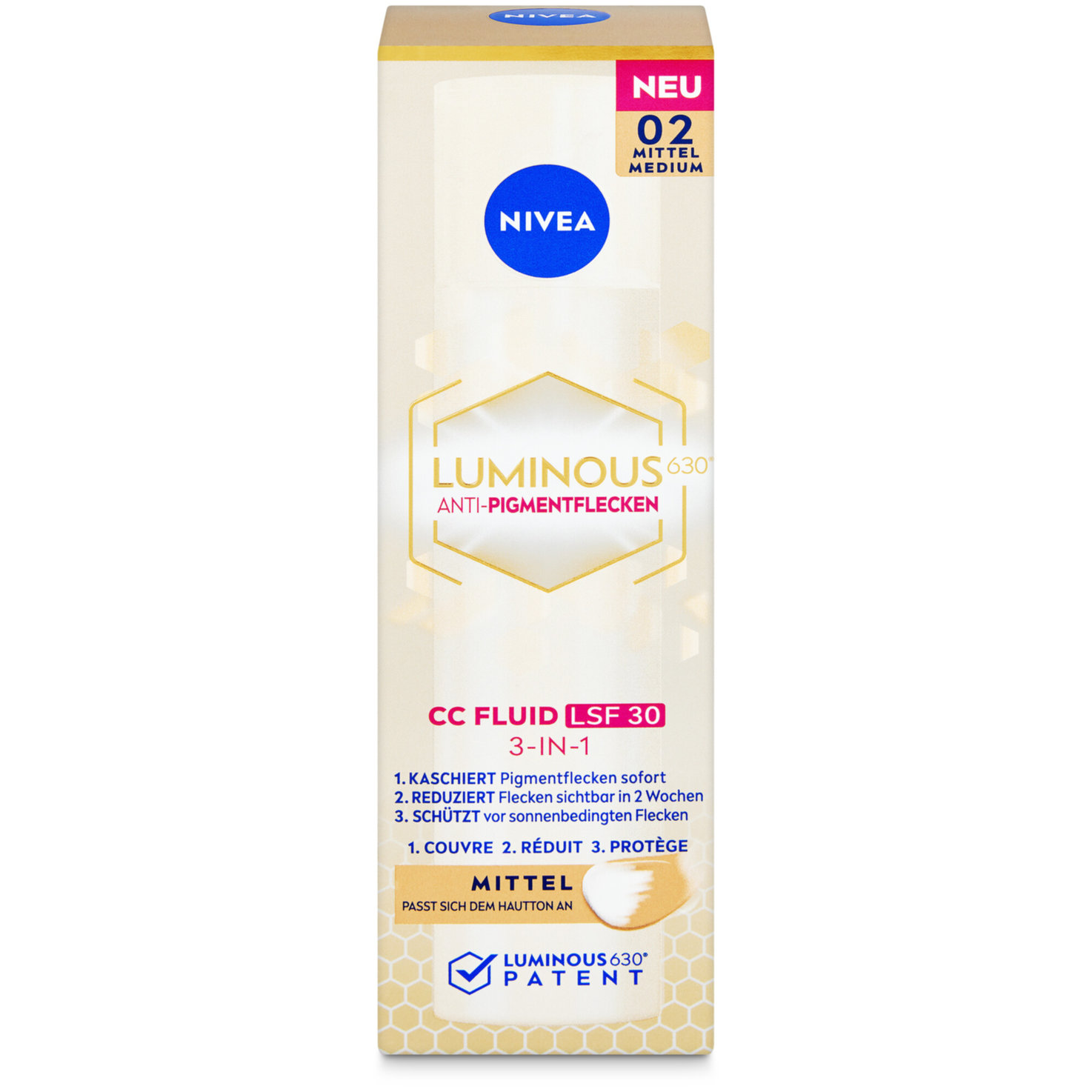 Nivea Cellular Luminous 630® 3-in-1 CC Fluid Medium LSF 30
