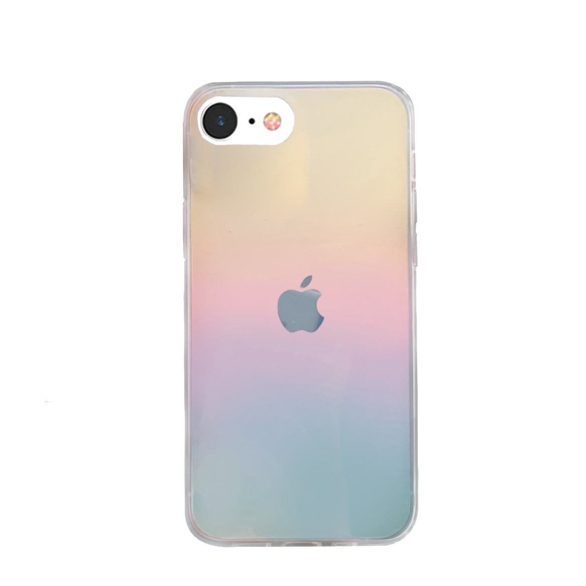 iPhone SE (2022/2020) / 8 / 7 Hybrid Hülle TPU Bumper   Laser Hologramm Design - Transparent (Matt)
