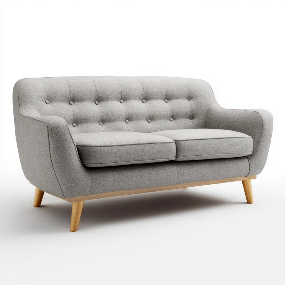 2-Sitzer-Sofa Stoff 150x90x80 cm - Hellgrau - Skandinavisches Design