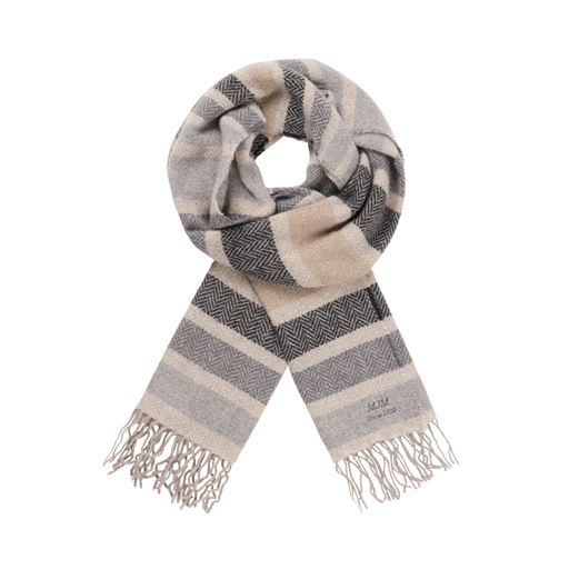 MJM Teo 42 Cash Mix Halstørklæde, Grey/Black/Beige