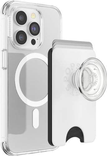 PopSockets - PopWallet+ - Kaarthouder - Wit Transparant - Inclusief Adapterring voor MagSafe