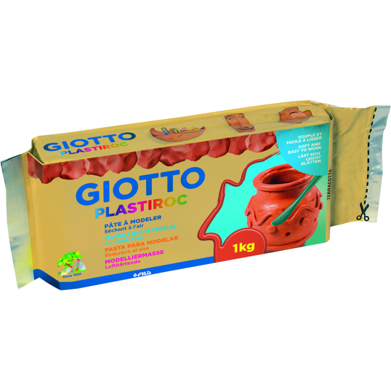 Plastiroc giotto pate minerale facile a lisser pain de 1kg coloris terracotta