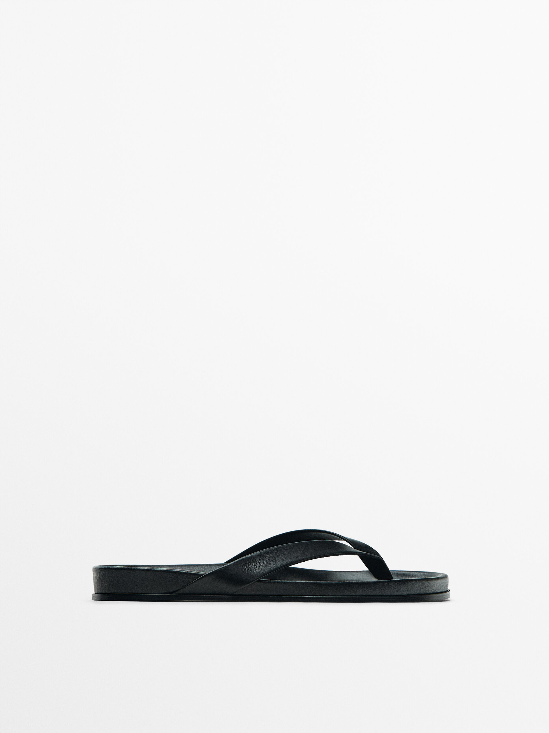 Sandalia piel tiras - NEGRO