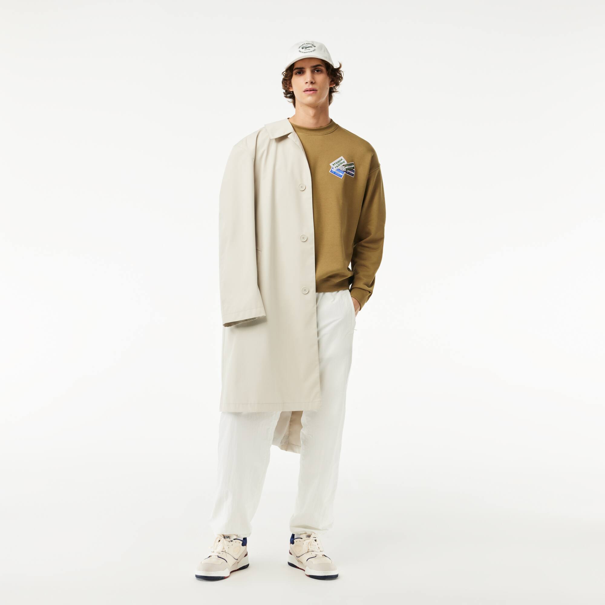 Sweatshirt Jogger loose fit en coton avec badges Sweatshirts - Marron - Lacoste - Homme
