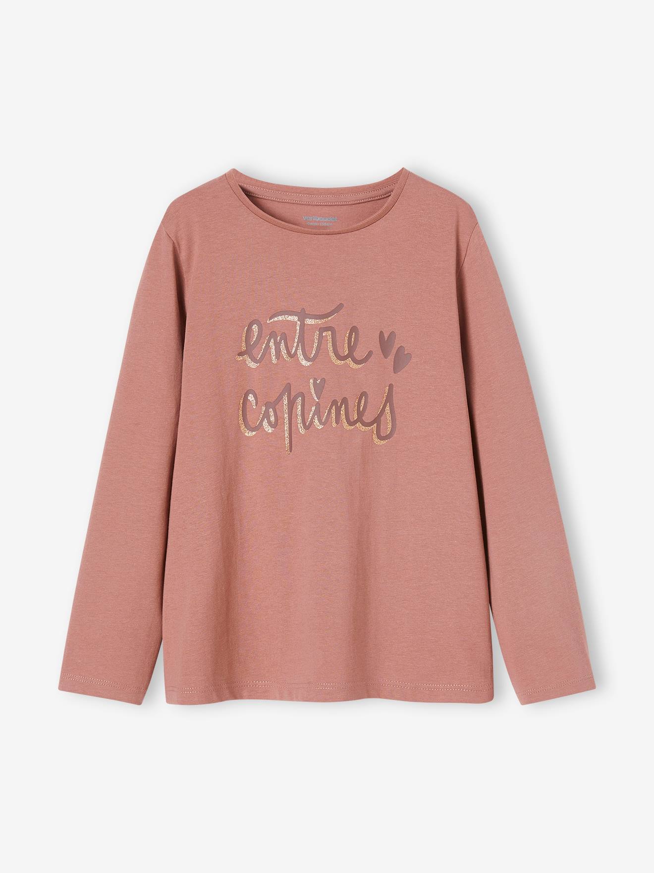 Camiseta com mensagem, para menina, cor off-white