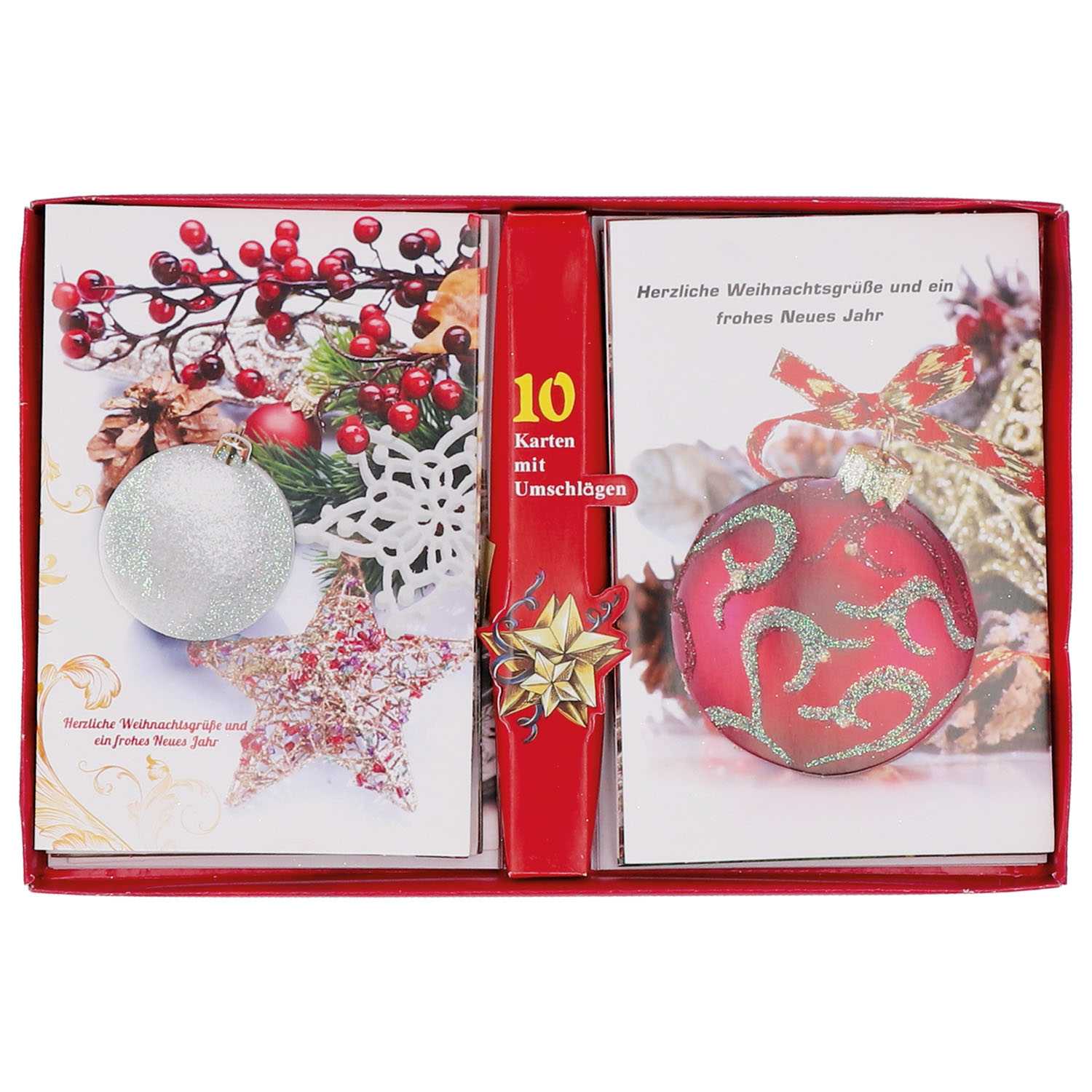 Grußkarten 10er Box Weihnachten Handmade