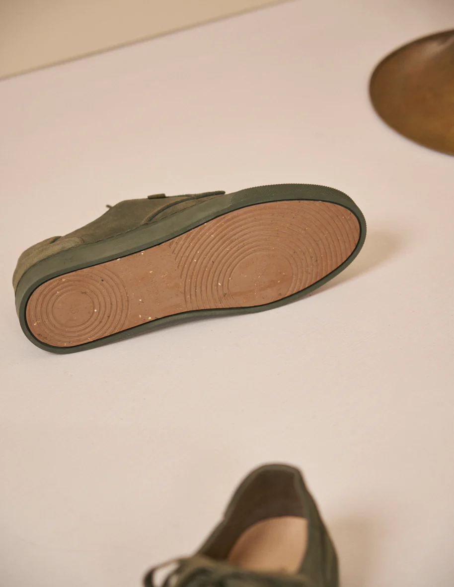 Baskets basses Alexandre - Suède kaki