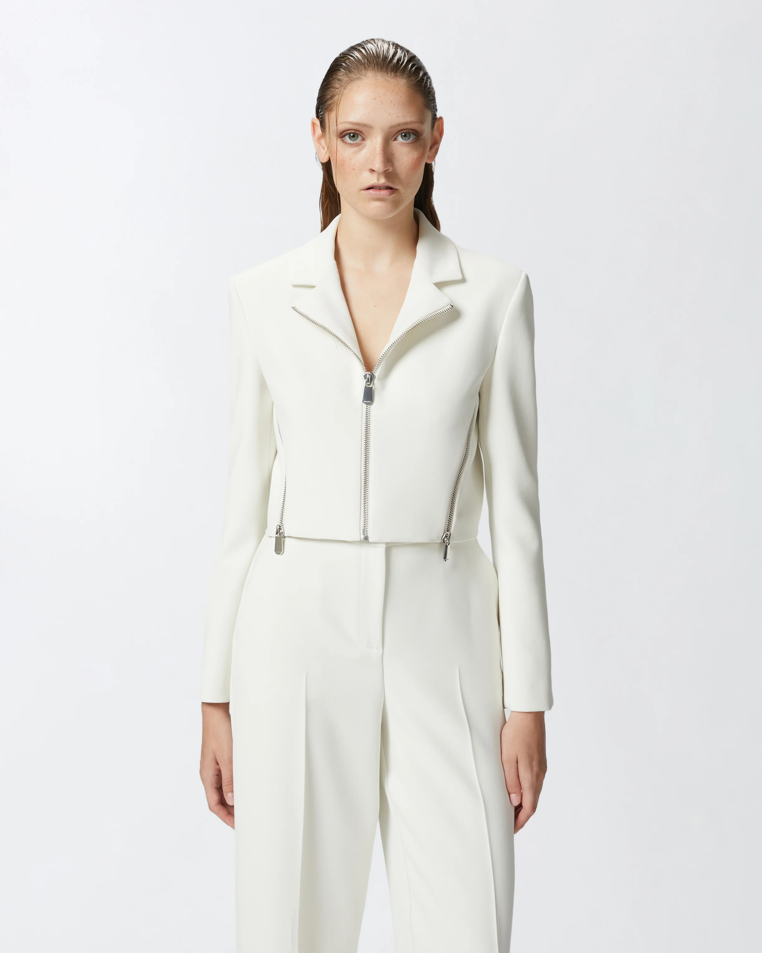 Veste courte avec fermeture zippée | Blanc