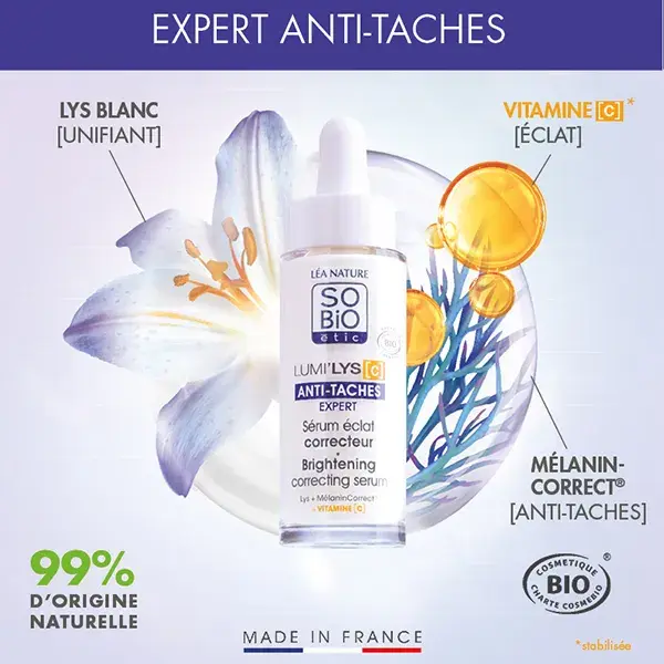 Léa Nature SO BiO étic Lumilys C Sérum Éclat Correcteur Anti-Tâches Bio 30ml