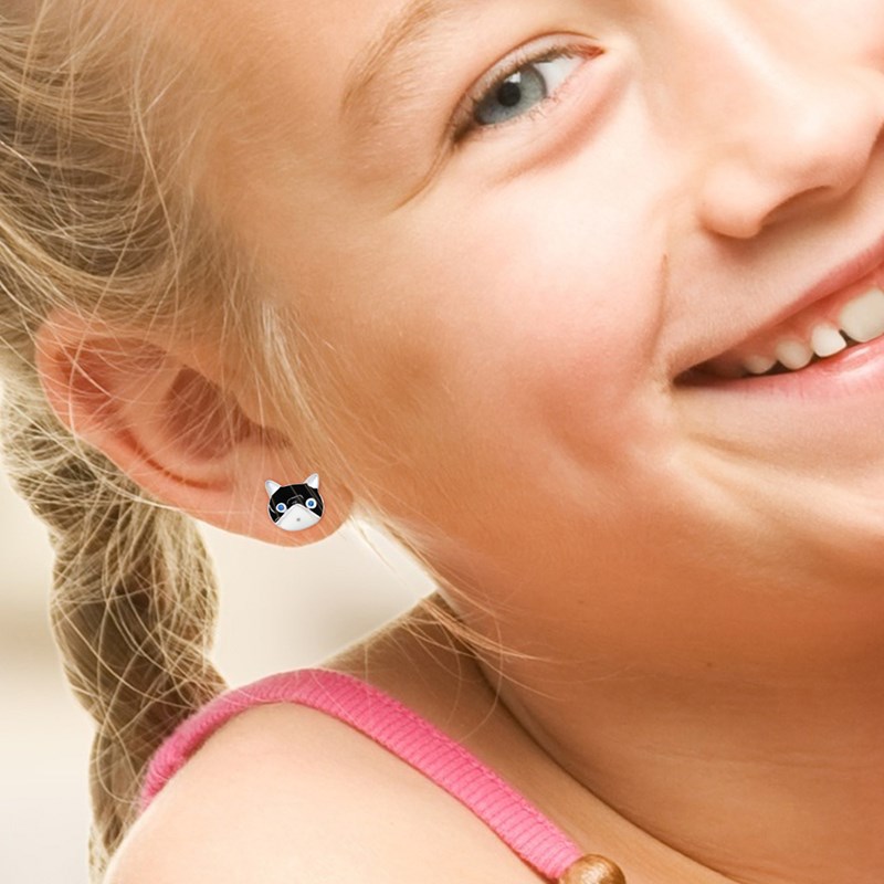 Boucles d'Oreilles asymétrique POISSON & CHAT - Argent 925