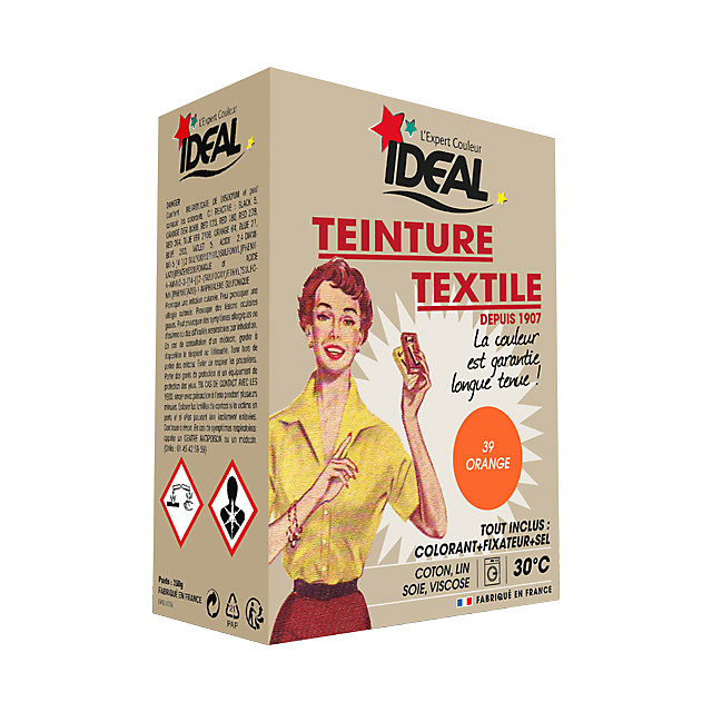 Teinture textile vintage orange Idéal 350g