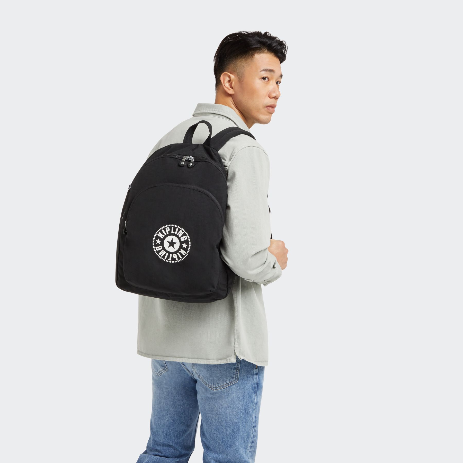 CURTIS L Grand Sac à Dos avec Housse pour Ordinateur - Black Lite