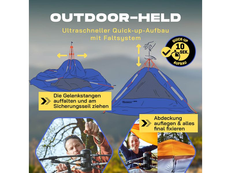 Where tomorrow Drei Personenzelt Pop-Up - Blau Pop Up Zelt 220 x 80 x 130 cm