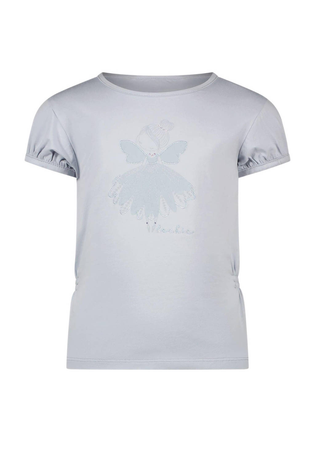 Le Chic T-shirt NOMS met printopdruk lichtblauw