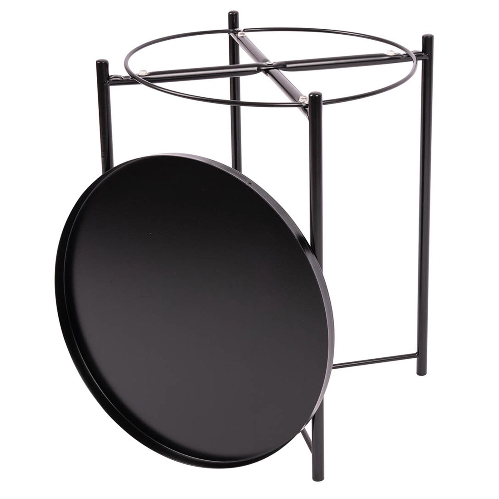 Beistelltisch - schwarz - Metall - Ø 42 cm